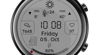 Big LCD digital watch face for 42mm