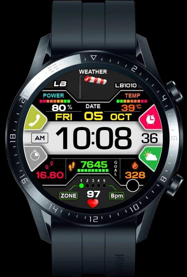 Coloful with shortcuts amazing digital watch face
