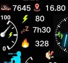 Runner watch face with many shortcuts