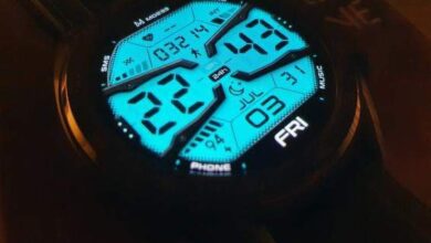 Blue LCD watch face theme