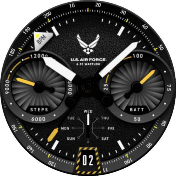 US airforce hybrid watch face