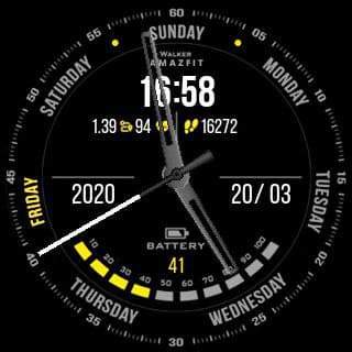 TimeWalker digital watch face theme