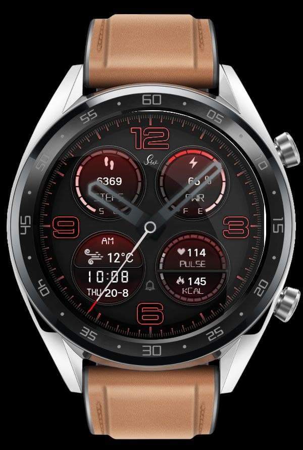 Four circle hybrid watch face