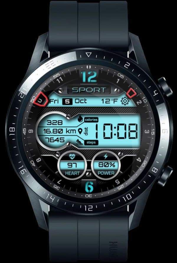 Blue digital sport watch