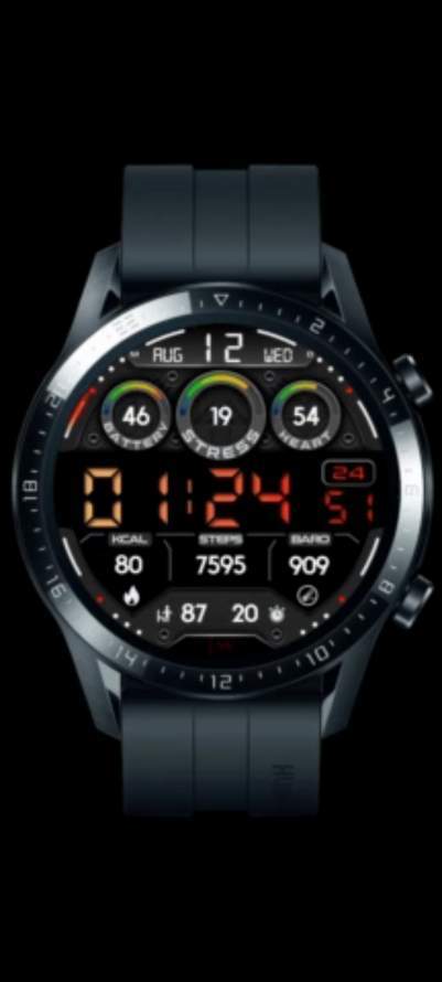 Digital color changing watch face