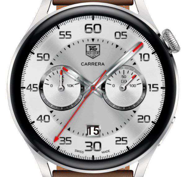 Carrera tag heuer white realistic watch face