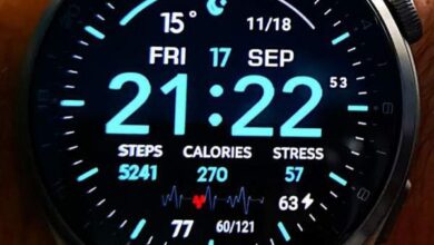 Beautiful clean and clear blue digital watchface