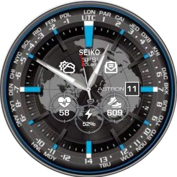Seiko GPS astro series watch face theme