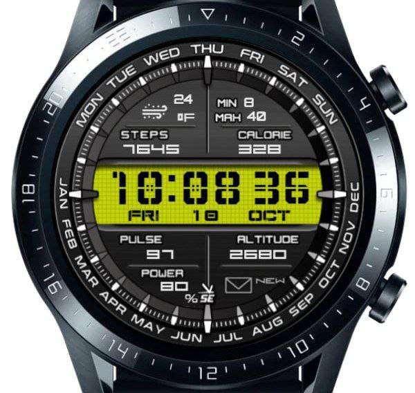 Amazing High quality yellow LCD digital watch face