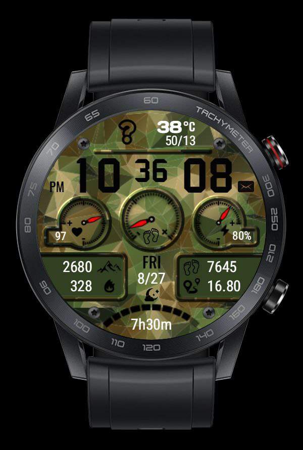 Army Style digital watch face