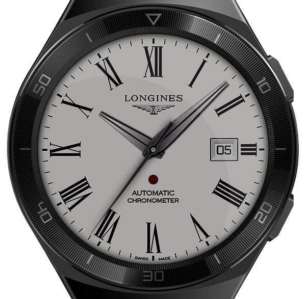 Longines realistic white watch face