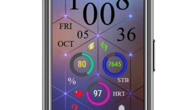 Purple digital watch face theme