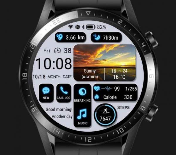 Amazing Big weather icons digital watch face