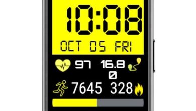 Yellow runner digital watchface