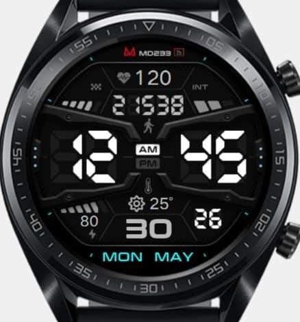 Jet black MD ported watch face theme