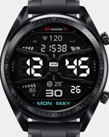Jet black MD ported watch face theme