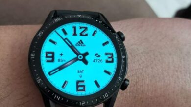 Blue adidas hybrid watchface theme