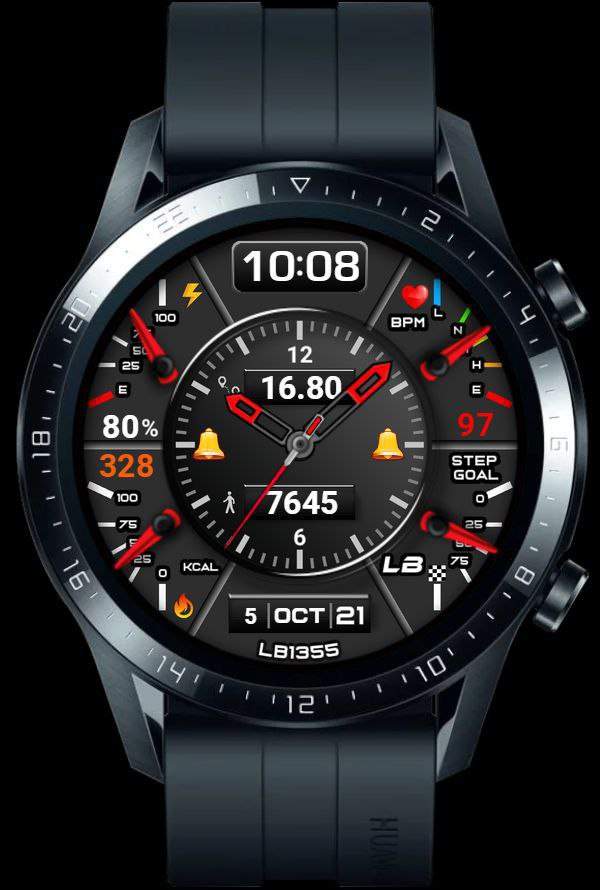 Unique hybrid watchface full of gauges