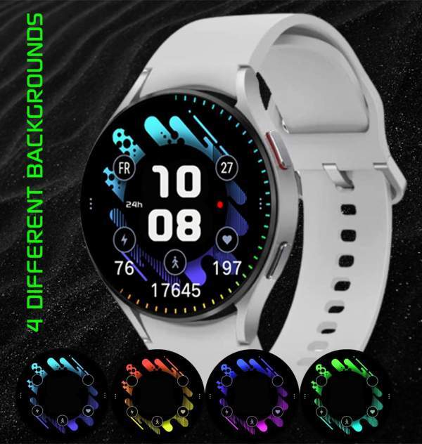 Color changing digital watch face theme