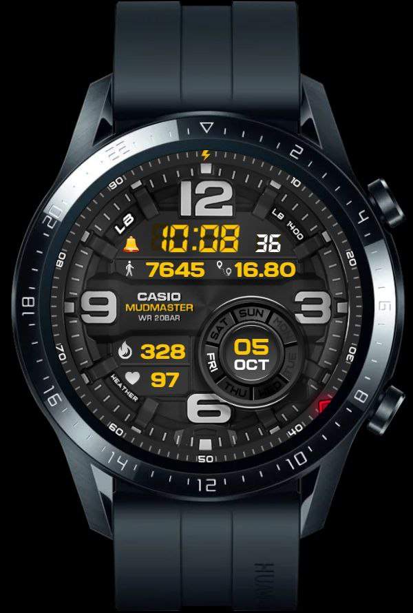 Casio mudmaster HQ ported watch face theme