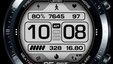 Grey big LCD watchface theme with shortcuts