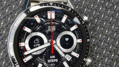 Black Carrera tag heuer realistic watch face theme