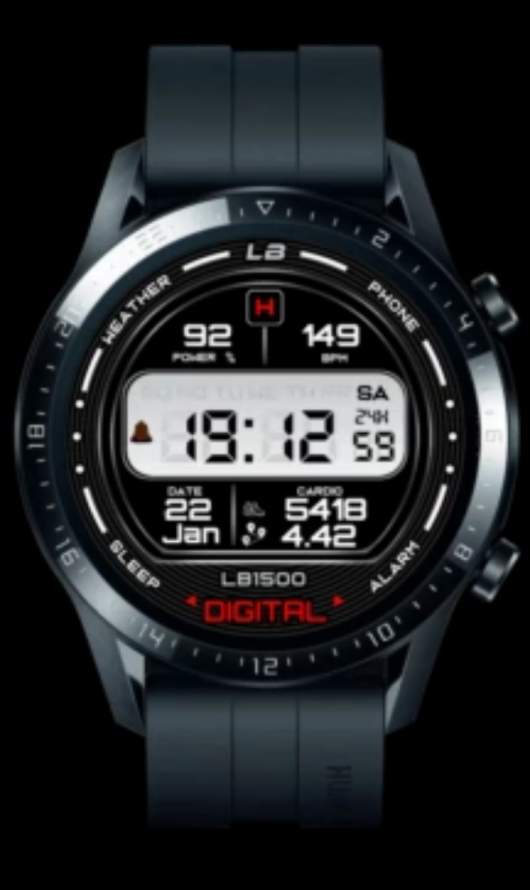 Color changing LCD digital watch face theme