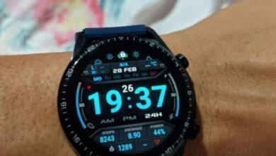 Neon blue HQ digital watch face theme