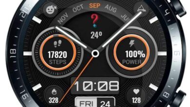 Metallic rings hybrid watchface theme