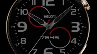 Dark black hybrid watchface theme