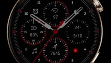 Four circle pitch black hybrid watchface theme