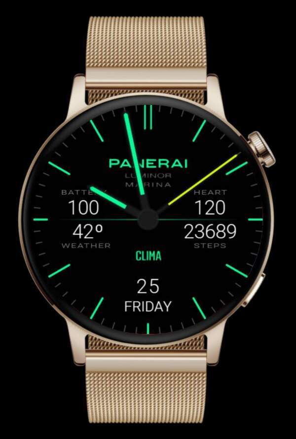 Panerai neon green HQ Hybrid watchface theme