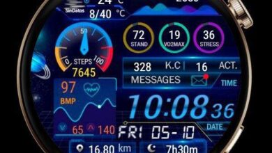Blue digital watchface theme with shortcuts