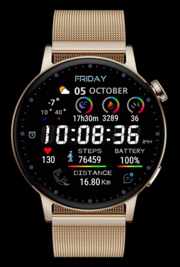 Colorful digital watch face theme