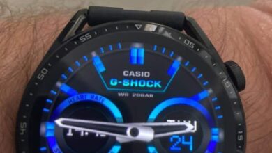 G-Shock blue hybrid watch face theme