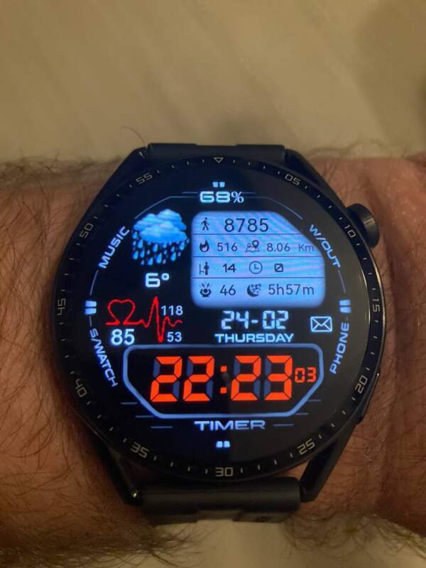 Casio style LCD digital watch face theme
