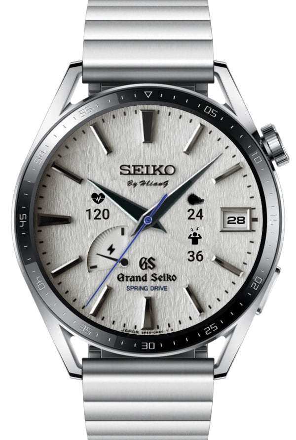Grand Seiko white HQ realistic watch face theme
