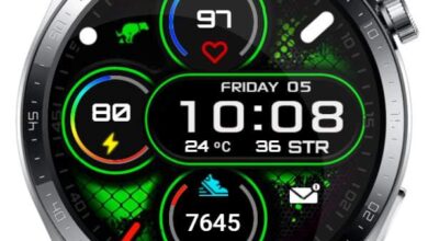 Green HQ digital watch face theme