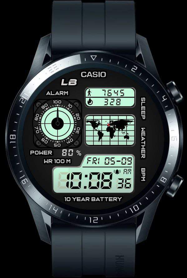 Casio world digital ported watch face theme