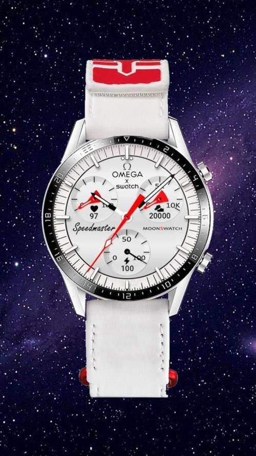 Omega speedmaster white realistic watch face theme
