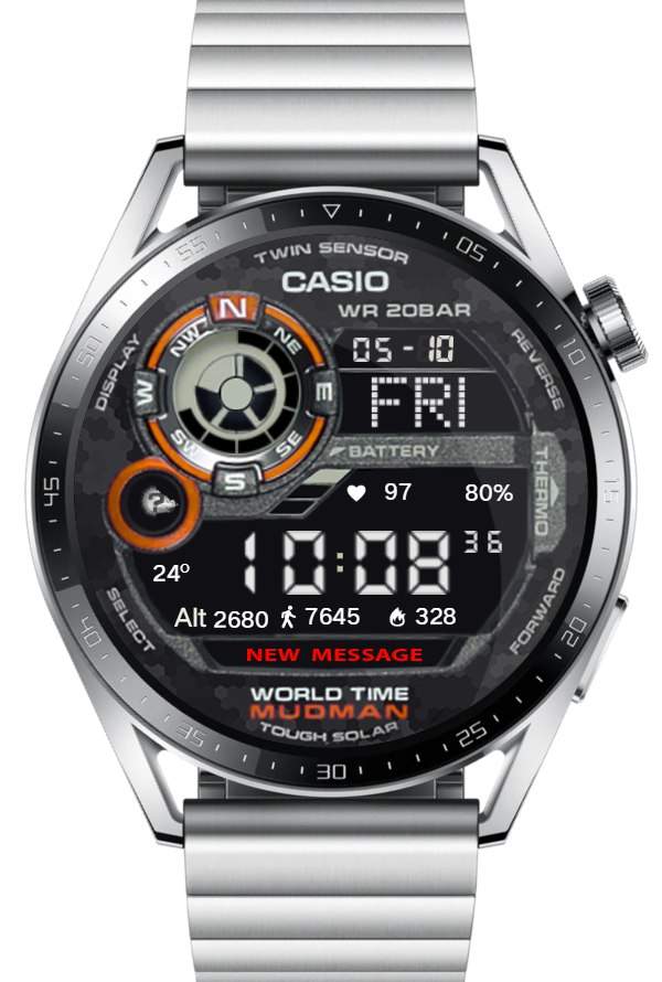 Casio ported HQ realistic watch face theme