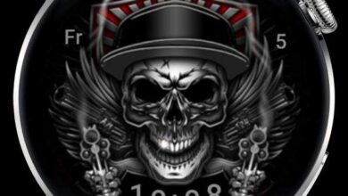 Skull 3d digital watch face theme