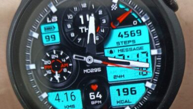 4 LCD Blue HQ hybrid watchface theme