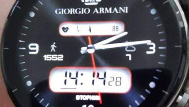 Giorgio Armani animated ECG hybrid watchface theme