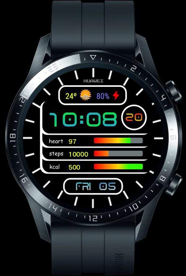 Clean digital watch face theme