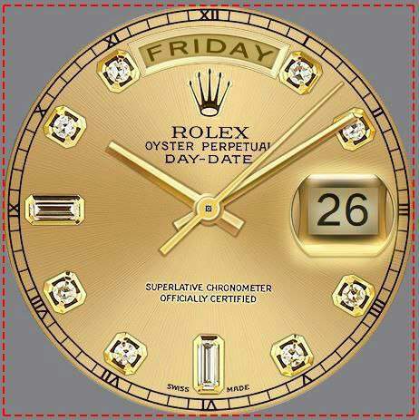 Rolex Gold oyster Perpetual realistic watch face theme