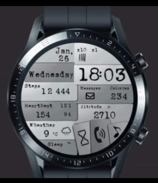 Unique style beautifully designed digital watchface theme