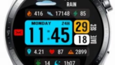 Colorful beautiful digital watch face theme