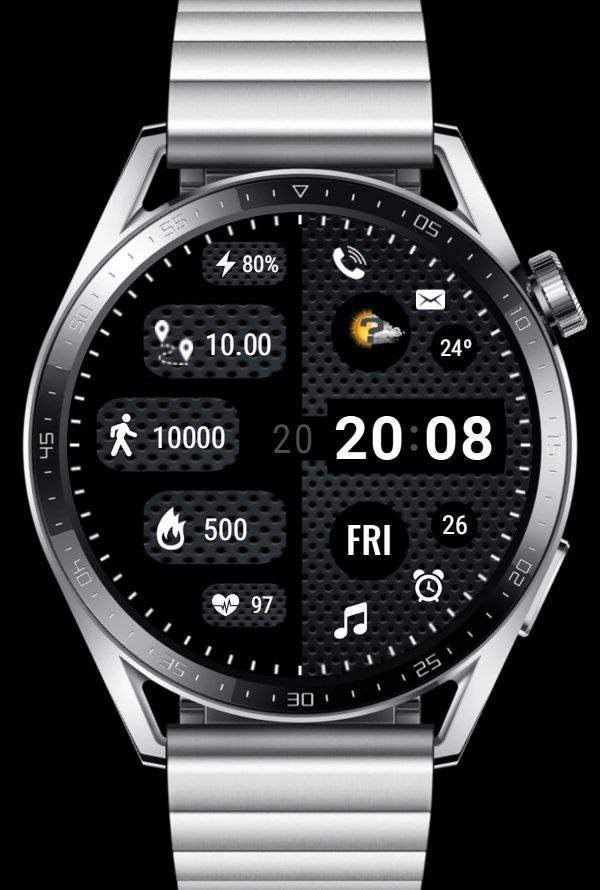 Simple clean digital watch face theme