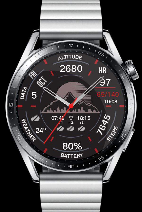 Hikers digital watch face theme